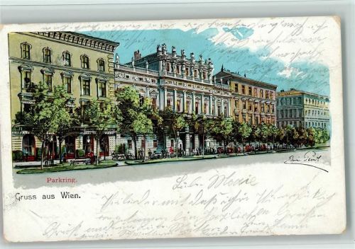 Wien 1904 Parkring sign.