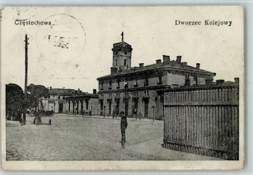 Tschenstochau 1915 Dworzec Kolejowy , Schlesien