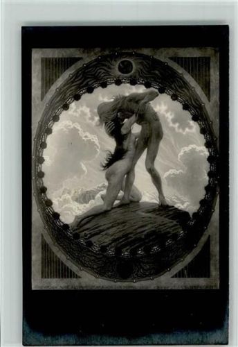 Nr. 4 - Jugendstil - Die Erde - Kohledruck - Erotik