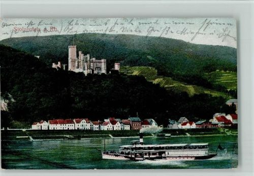 1908 Stolzenfels und Rheindampfer AK