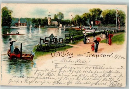 Treptow 1900 Ruderboot Dampfer