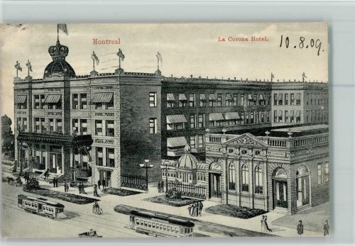 Montreal 1909 La Corona Hotel Straßenbahn