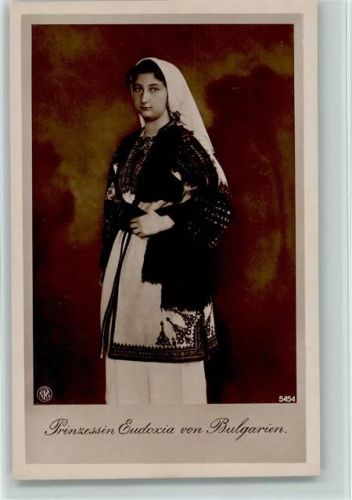 NPG Nr. 5454 Prinzessin Eudoxia in Landestracht Foto AK Adel Bulgarien