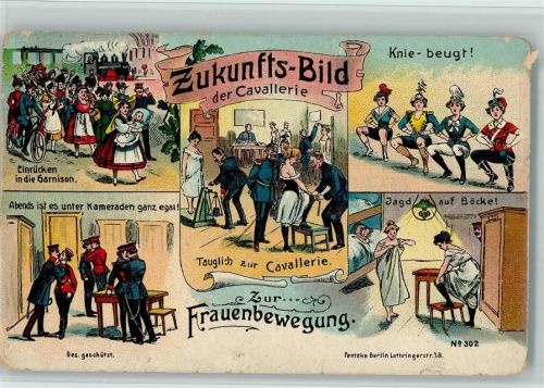 Frauen - Zukunftsbild der Cavallerie - Militär AK