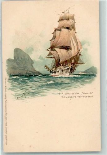 1905 Schulschiff Stosch - Meissner & Buch Serie 1000 Marinekarten - Segelschiffe