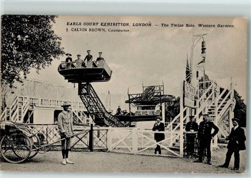 London Earls Court Exhibition Karussell Rikshaw AK Freizeitpark