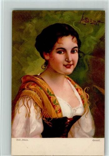 Nr. 1572 - sign Jos. Süss - Trachtenmädel Gretl , gute Erhaltung
