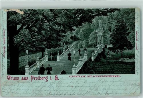 Freiberg Albertpark mit Schwedendenkmal