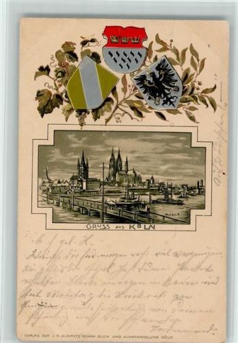 Köln Altstadt-Nord 103 Dom Rheinbrücke sign Lithographie/Prägedruck