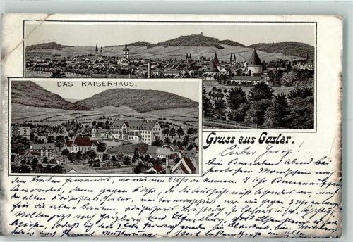 Goslar Vorläufer Druck 1890-1895 , Lithographie Kaiserhaus