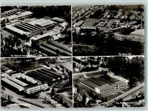 Esens Luftbild - Fabrik Krause KG, Firma Harting, Firma Naue KG und Firma Pick GmbH, Industriegebiet, sehr gute Erhaltung AK