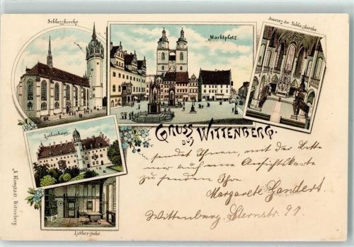 Lutherstadt Wittenberg 1897 Schlosskirche Marktplatz Lutherhaus Lutherstube