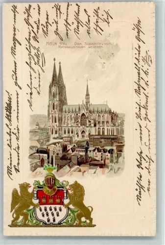 Köln Altstadt-Nord 103 1902 Dom Südseite vom Rathausturm gesehen