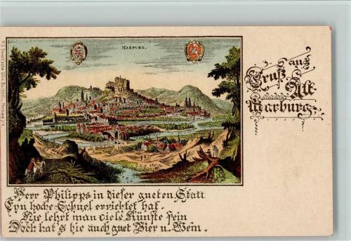 Marburg 1898 nach Merian - Alt Marburg