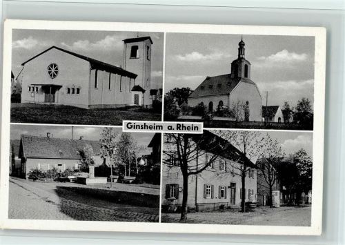 Ginsheim-Gustavsburg Kirchen, Lebensmittel Rauch, sehr gute Erhaltung AK