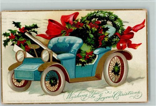 1908 Happy Christmas - Stechpalme Schleifen