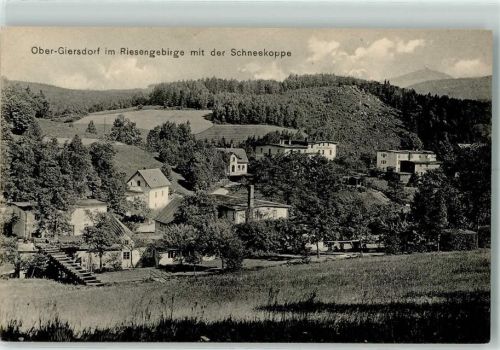 Giersdorf Ober-Giersdorf mit Riesengebirge mit der Schneekoppe