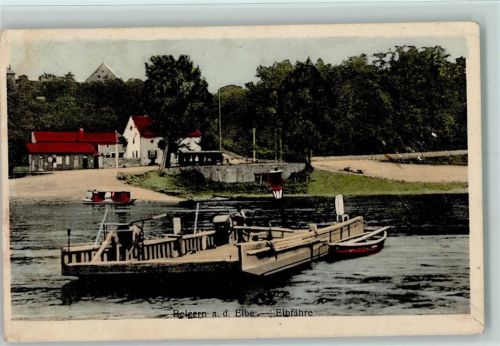 Belgern 1930 Elbfähre AK