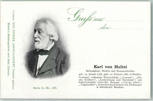 Werbung Esser Seifenpulver Das Grosse Jahrhundert Serie D Nr. 133 - Karl von Holtei Dichter AK