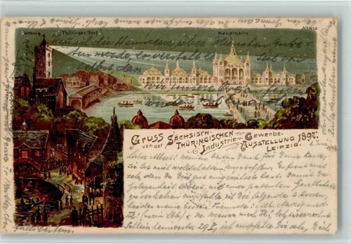 Leipzig 1897 Gruss aus - Thüring. Industrie Ausstellung 1897 - Kunstverlag Bruno Bürger 419 AK