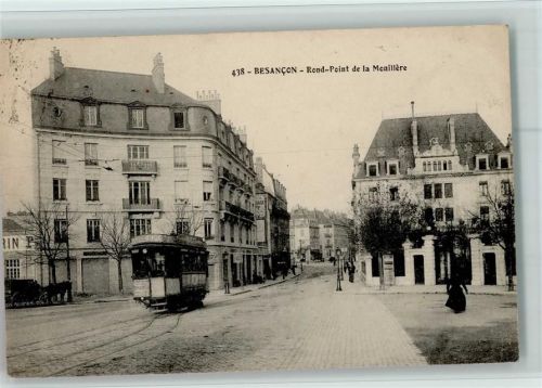 Besancon 1913 Straßenbahn, cable car, Romd-Pointde la Monillere, gute Erhaltung AK