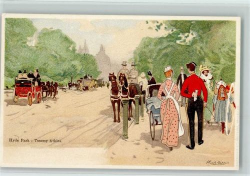London 1898 Hyde Park - Kutschen , sehr gute Erhaltung AK
