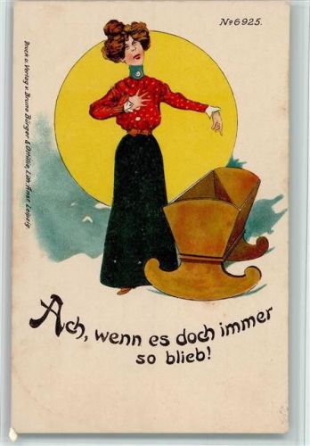 1900 Nr. 6925 - Humor - Anti-Baby Wiege ist leer, ach wenn es doch so bliebe