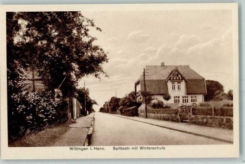 Wittingen 1930 Spittastr. mit Winterschule AK