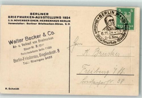 Berlin Mitte Berlin Briefmarken-Ausstellung 1924