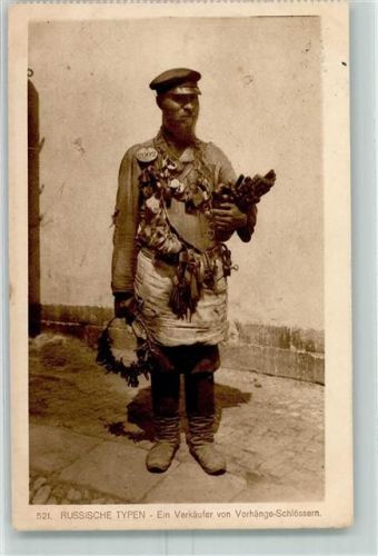 1916 WK I Nr. 521 Russ. Typen Verkäufer von Vorhänge-Schlössern - Beruf