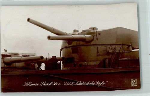 1916 Schwere Geschütze S.M.S. Friedrich der Große Marineschiffspost