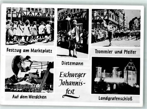 Eschwege Eschweger Johannisfest Festzug am Marktplatz Auf dem Werdchen Dietemann Trommler und Pfeifer Landgrafenschloss