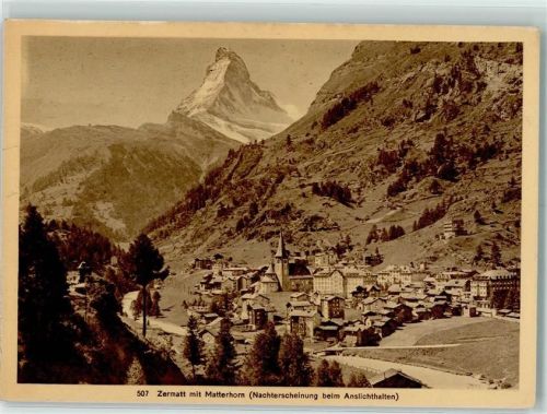 Zermatt Nr. 507 Carte Postale Lumineuse Rene Clerc AK