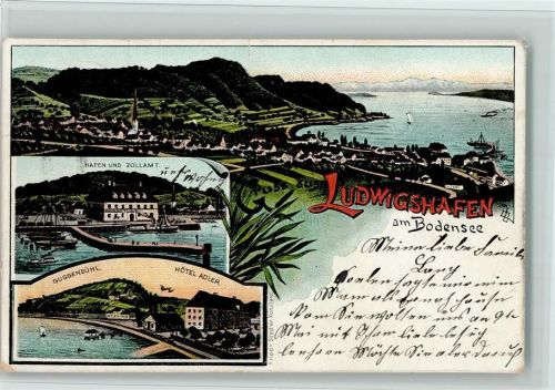 Ludwigshafen 1908 Gruss aus - Hafen und Zollamt, Guggenbühl,