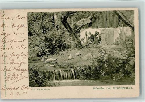 Künstler und Kunstfreunde - Staffelei und Maler - Elchlepp Verlag Hasemann 1901