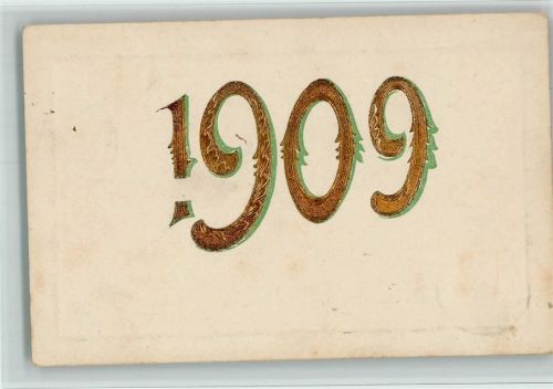 1909 in grün und Golddruck AK