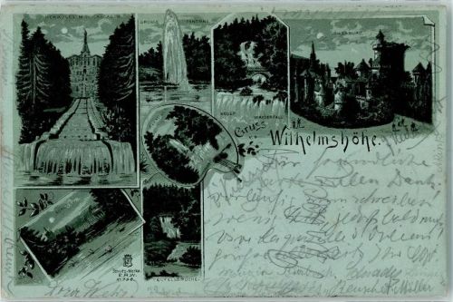Wilhelmshöhe 1901 Herkules mit den Cascaden Grosse Fontaine Aquaduct Löwenburg Schloss Teufelsbrücke