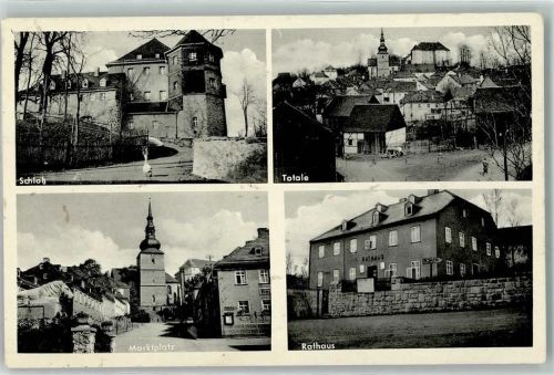 Schauenstein Schloß Marktplatz Straßenwegweiser Schaukasten Rathaus Ort lt. Fotograf