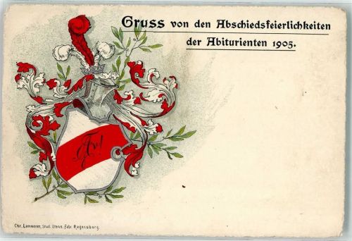 Abschiedfeier der Abiturienten 1905 Lithographie