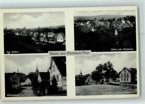 Fambach Der Weiher Mittelgasse "Zum Lindenhof" 4-Bild-AUfnahme