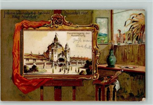 Düsseldorf 1902 Kunst Ausstellung - Staffelei AK