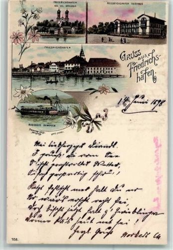 Friedrichshafen 1898 Friedrichshafen Kurhaus Panorama Bodensee Dampfer