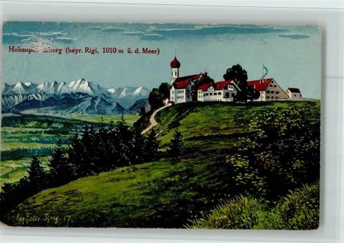 Hohenpeißenberg Hohenpeissenberg (bayr. Rigi 1010 m ü.d. Meer) sign. Eug. Felie Isny 17