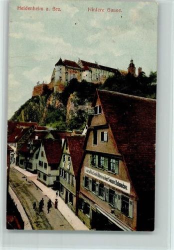 Heidenheim 1909 Hintere Gasse , Schloss, Hutmacher Laden , gute Erhaltung