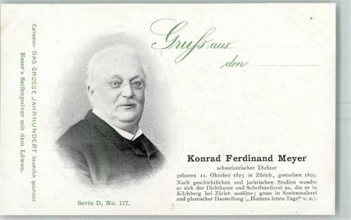 1900 Werbung Esser Seifenpulver Das Grosse Jahrhundert Serie D Nr. 117 - Ferdinand Meyer Schweizer Dicher