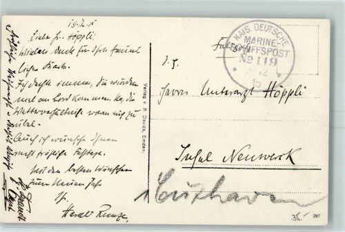 Emden MSP Nr. 119 Datum 19.12.1915 Bild: Rathaus Litfaßsäule Lichtdruck