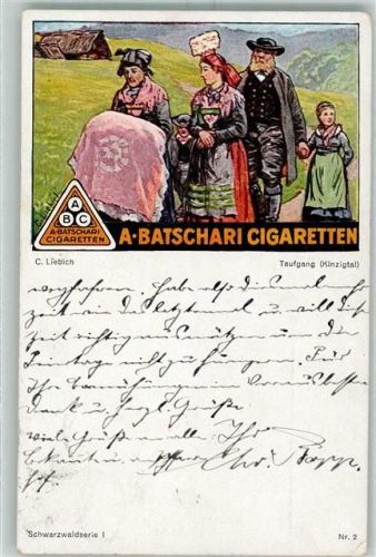 1922 A. Batschari Cigaretten sign. C. Liebich, Curt Schwarzwaldserie Nr. 2
