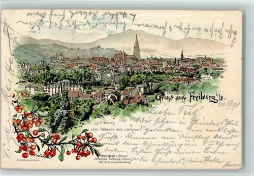 Freiburg 1898 Gruss aus - Verlag Elchlepp