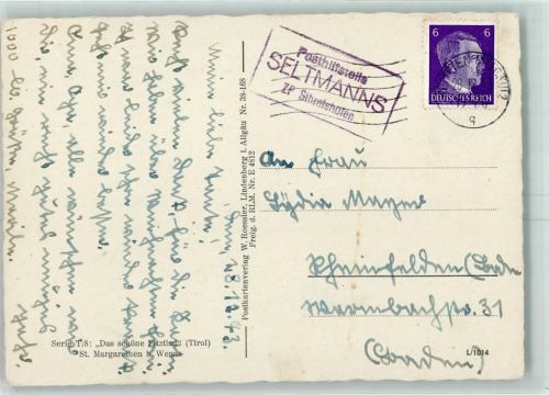 Posthilfsstelle Seltmanns ZP Sibratshofen 28.12.1943