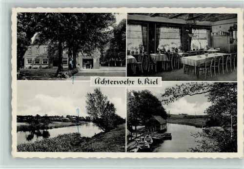 Achterwehr Gasthaus "der Aalhof" mit Innenansicht AK